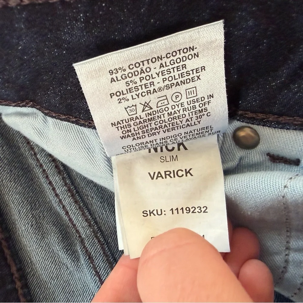 DL1961 Nick Slim Jeans Mens 31 x 31 Dark Wash Stretch